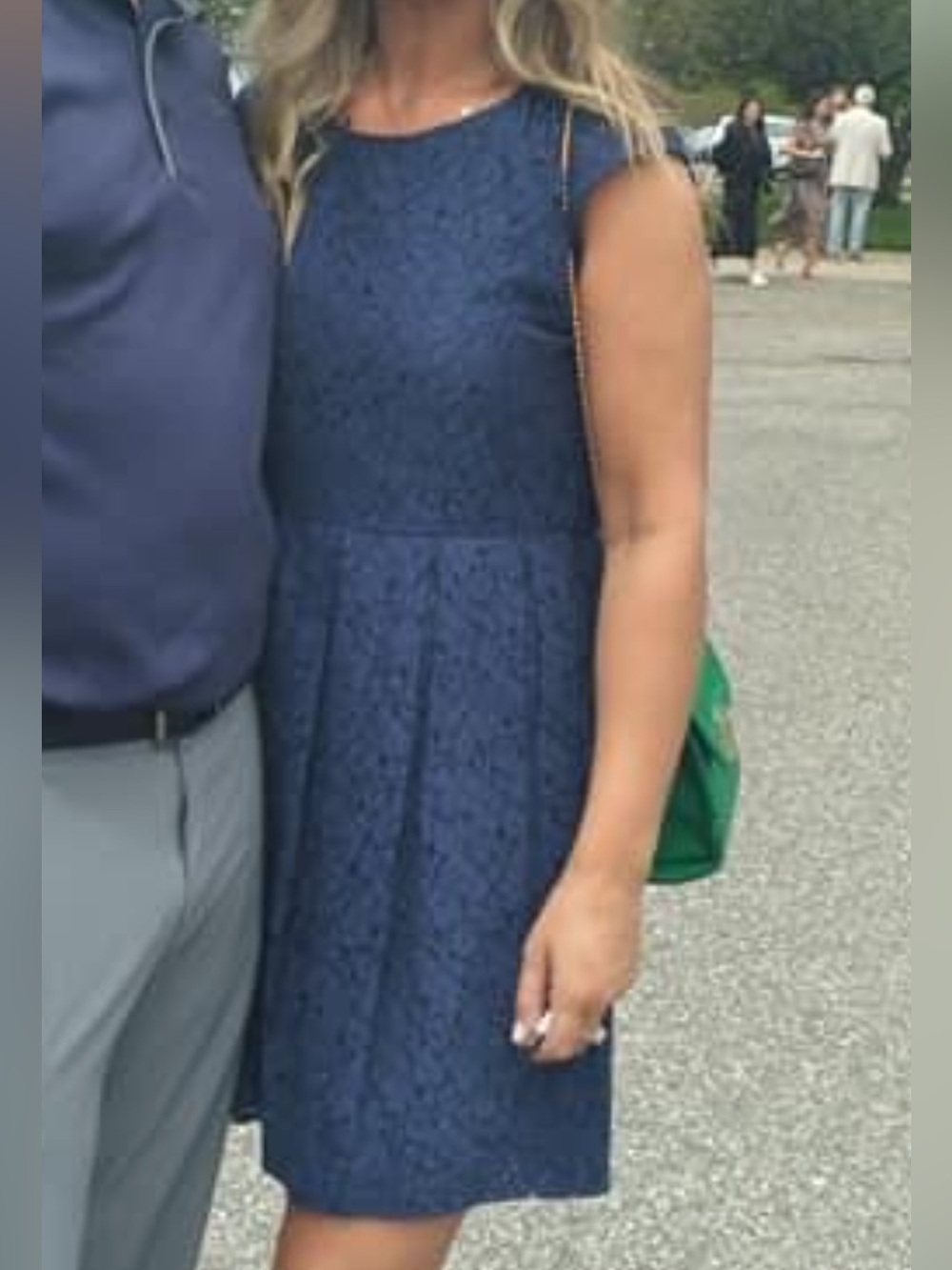 Madewell Navy Lace Fit-and-Flare Dress